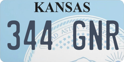 KS license plate 344GNR