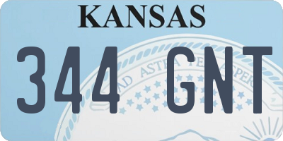 KS license plate 344GNT