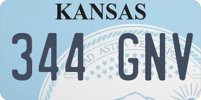 KS license plate 344GNV
