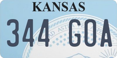 KS license plate 344GOA
