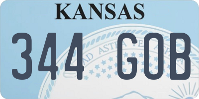 KS license plate 344GOB