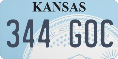 KS license plate 344GOC