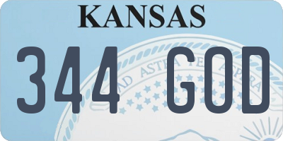 KS license plate 344GOD