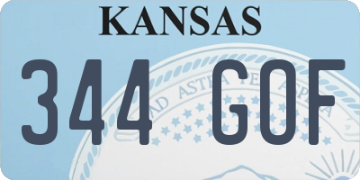 KS license plate 344GOF