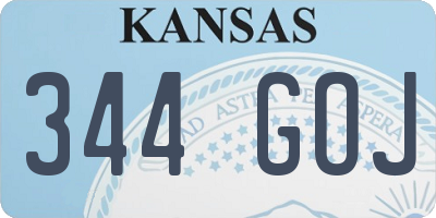 KS license plate 344GOJ