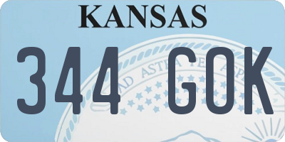 KS license plate 344GOK