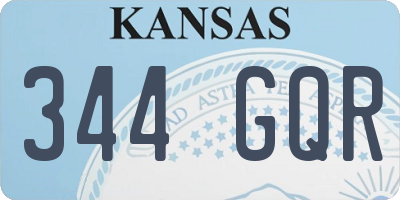 KS license plate 344GQR