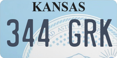 KS license plate 344GRK
