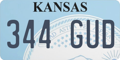 KS license plate 344GUD