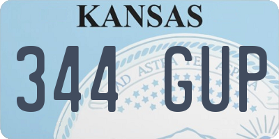 KS license plate 344GUP