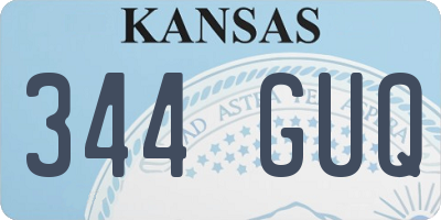 KS license plate 344GUQ