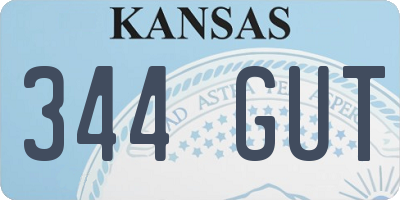 KS license plate 344GUT