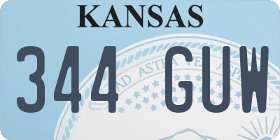 KS license plate 344GUW