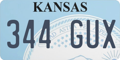 KS license plate 344GUX