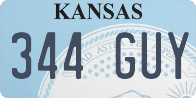 KS license plate 344GUY