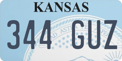 KS license plate 344GUZ