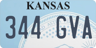 KS license plate 344GVA
