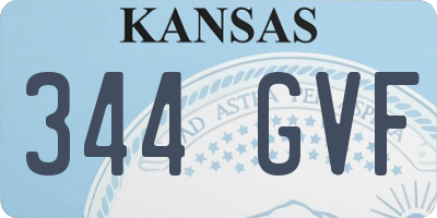 KS license plate 344GVF