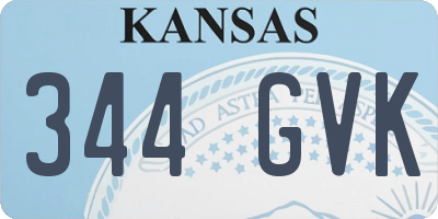 KS license plate 344GVK