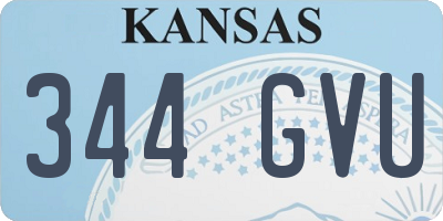 KS license plate 344GVU