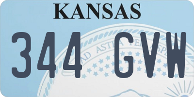 KS license plate 344GVW