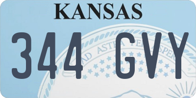 KS license plate 344GVY