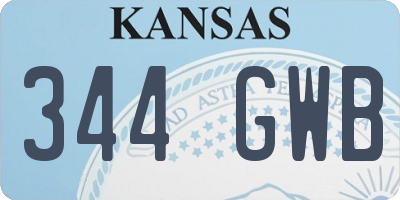 KS license plate 344GWB