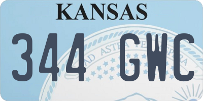 KS license plate 344GWC