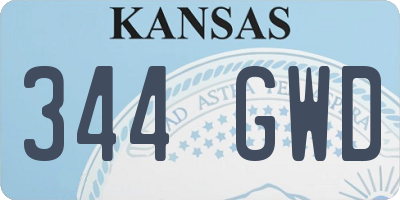 KS license plate 344GWD