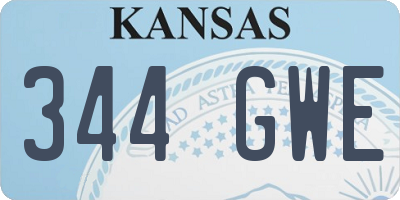 KS license plate 344GWE