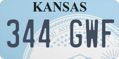 KS license plate 344GWF