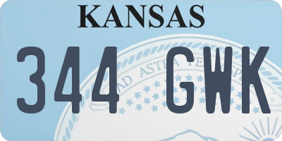 KS license plate 344GWK