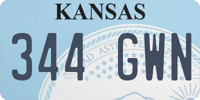 KS license plate 344GWN