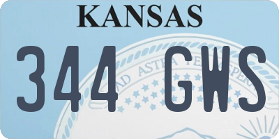 KS license plate 344GWS