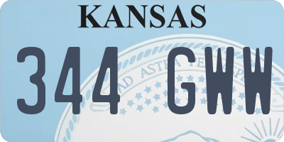 KS license plate 344GWW