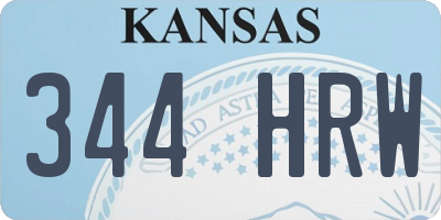 KS license plate 344HRW