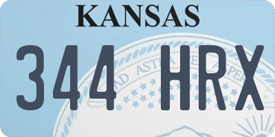 KS license plate 344HRX