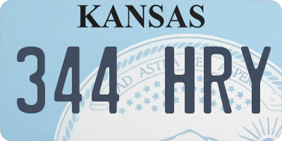 KS license plate 344HRY