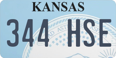 KS license plate 344HSE