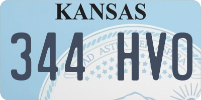 KS license plate 344HVO