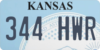 KS license plate 344HWR