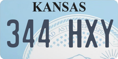 KS license plate 344HXY