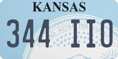 KS license plate 344IIO