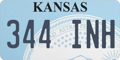 KS license plate 344INH