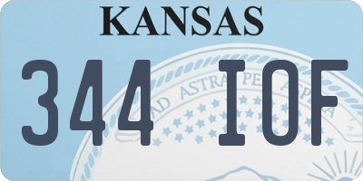 KS license plate 344IOF