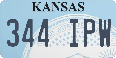 KS license plate 344IPW