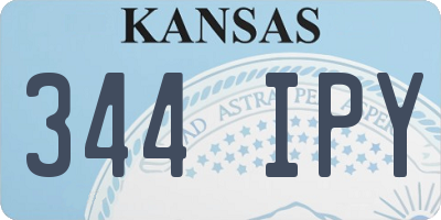 KS license plate 344IPY