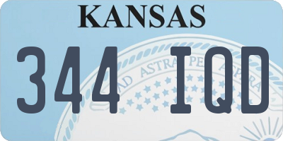 KS license plate 344IQD