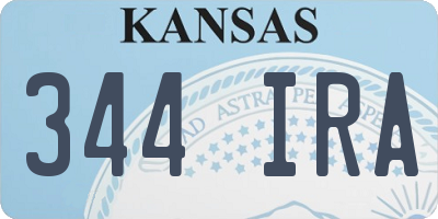 KS license plate 344IRA