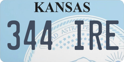 KS license plate 344IRE